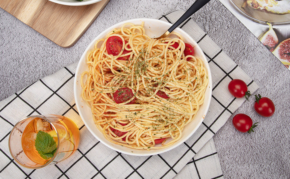 22 Ounce Porcelain Pasta Bowls Set 6 Pack Premium Ceramic Large Capacity Plates for Salad and Soup, Serving Bowl,Dishwasher Safe