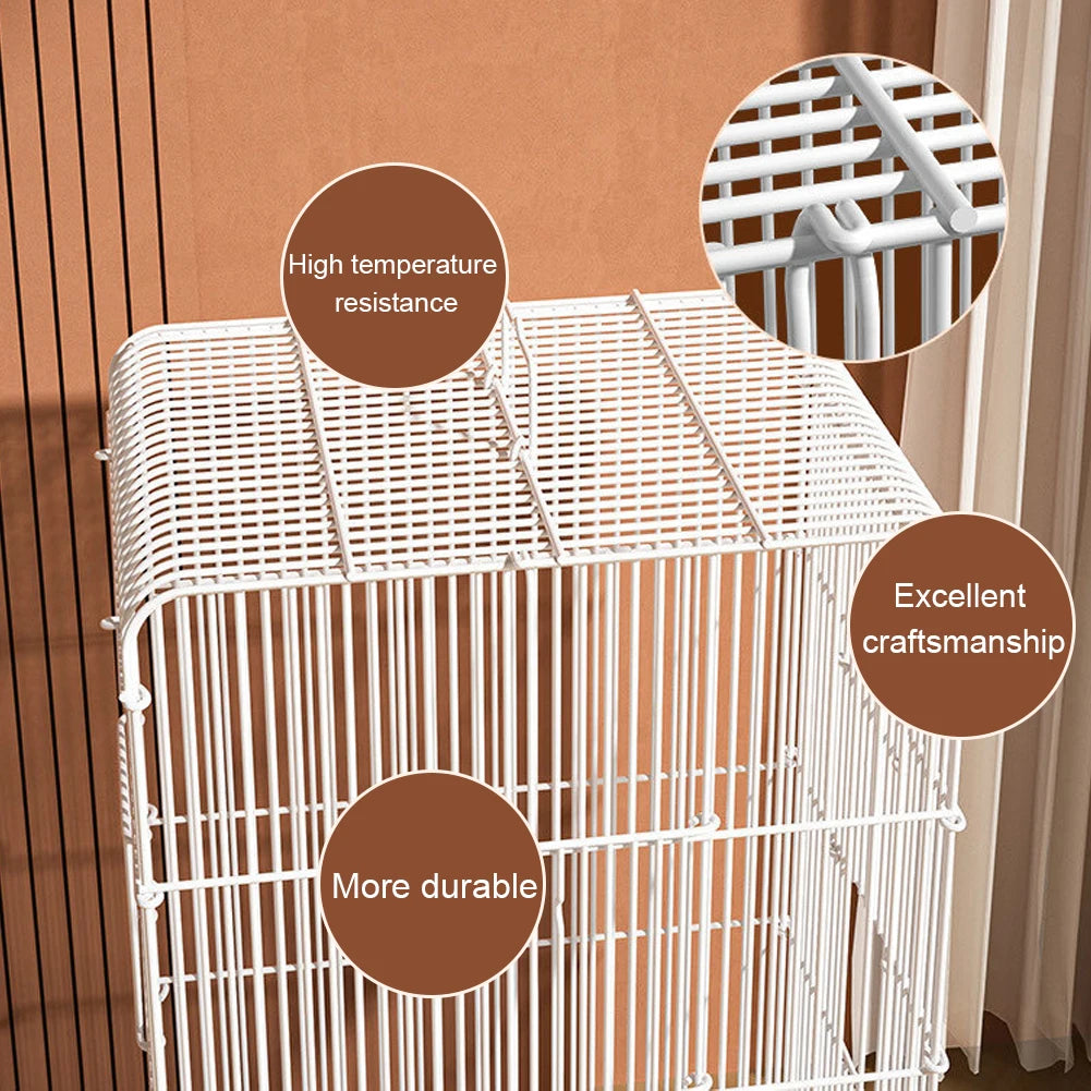 Wrought Iron Bird Cage Lightweight Portable Parrot Cage Removable Tray Large Bird Carrier for Indoor Outdoor Home Bird Feeding