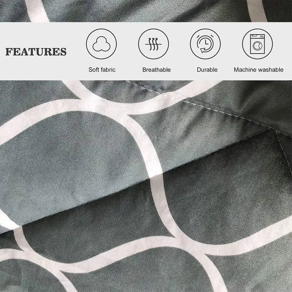 2-Pieces Gray Geometric Polyester Twin Bedding Comforter Set