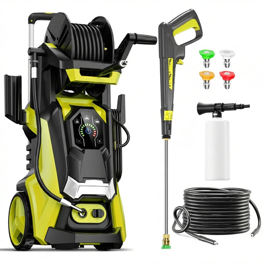 Electric Pressure Washer 5000PSI-Max 3.6GPM Power Washer Touch Screen Adjustable Pressure,4 Nozzles and 500ml Foam Cannon