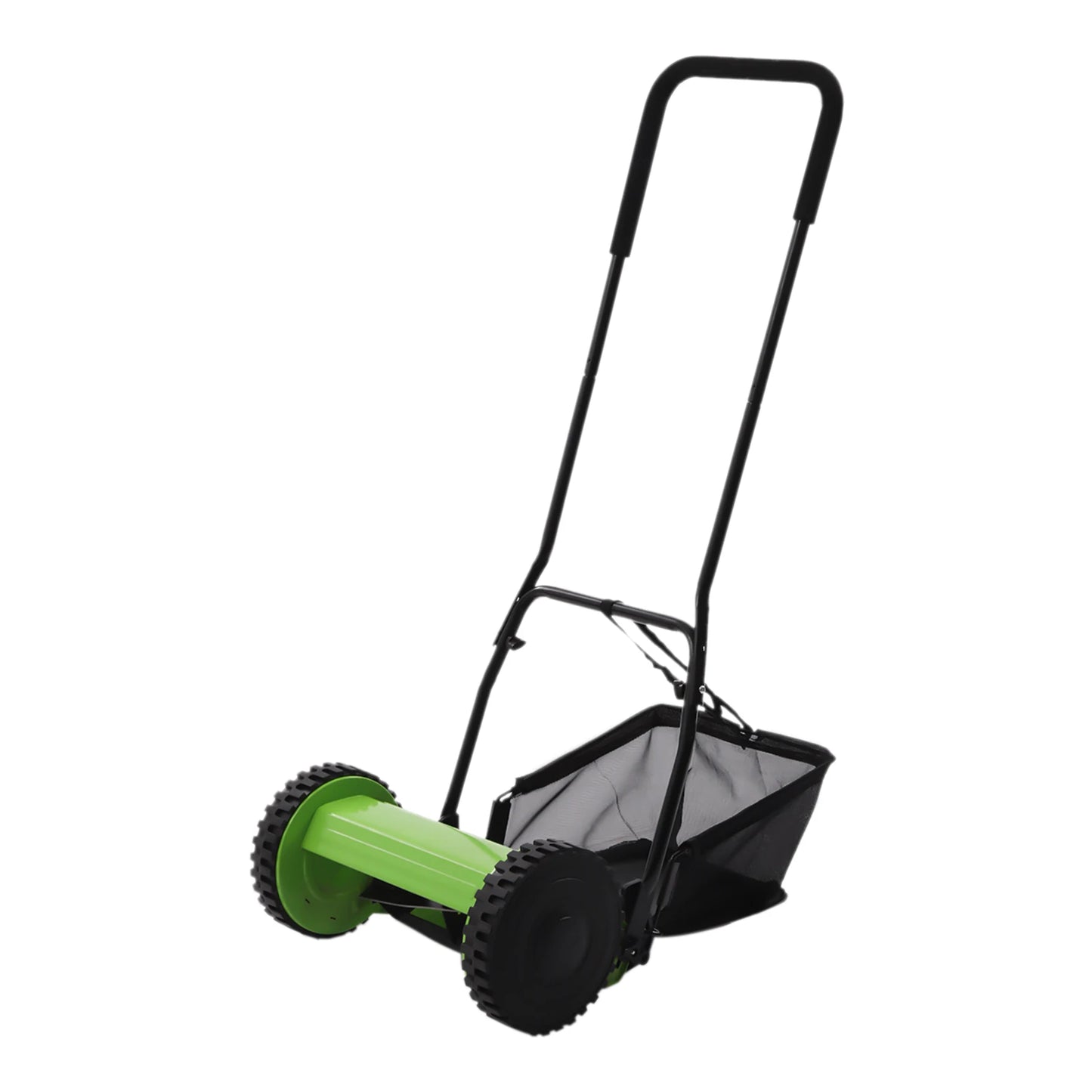 5-Blade Wheeled Lawn Mower Manual Reel Push Walk Behind Dual Adjustable Height