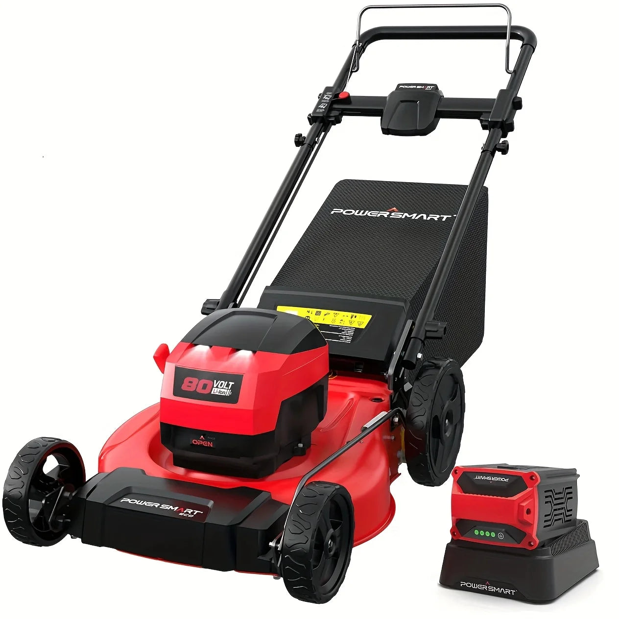 PowerSmart 80V 21in 3-in-1 Push Cordless Lawn Mower, Brushless Battery Lawn Mower with 6.0Ah Battery and Charger