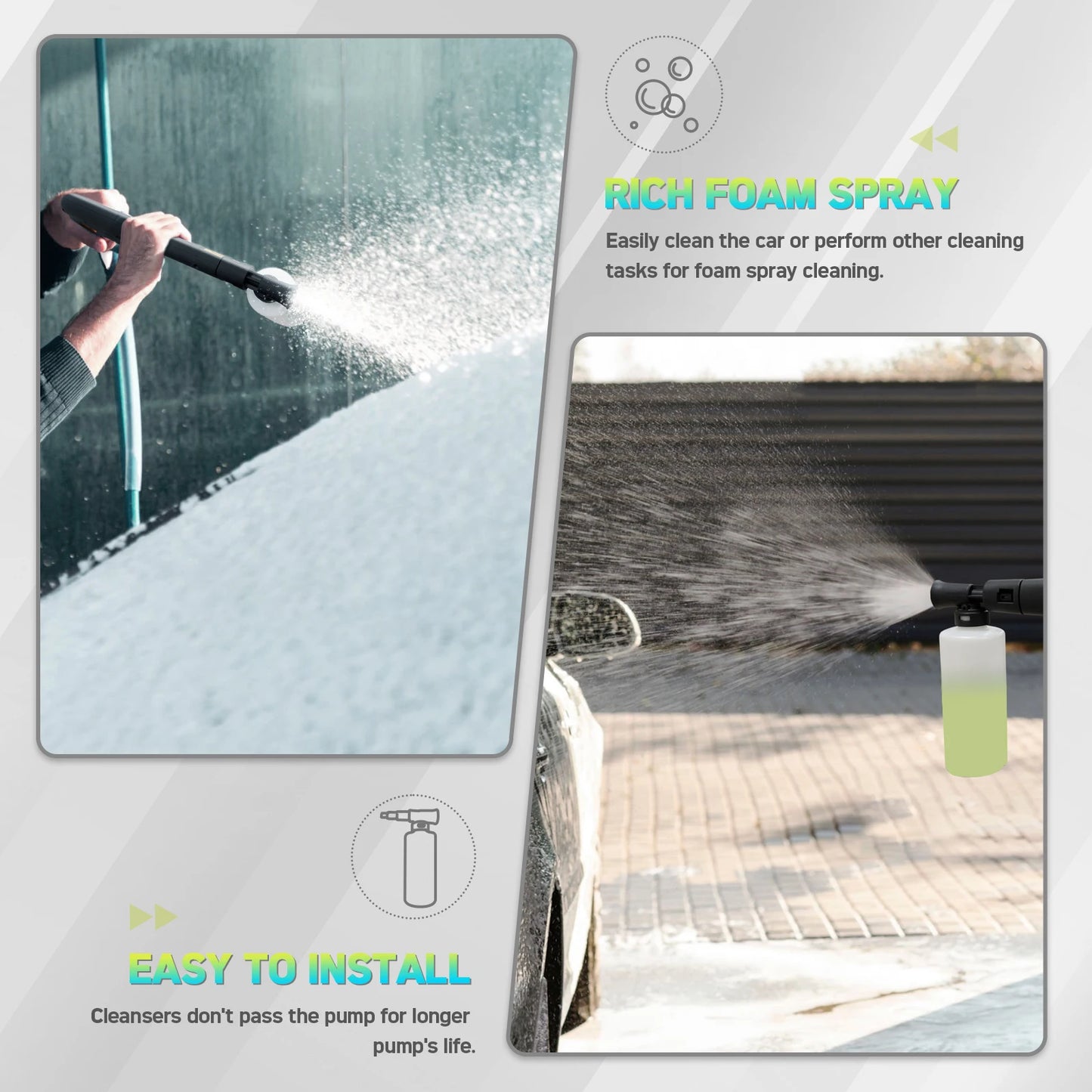 Electric Pressure Washer 5000PSI-Max 3.6GPM Power Washer Touch Screen Adjustable Pressure,4 Nozzles and 500ml Foam Cannon
