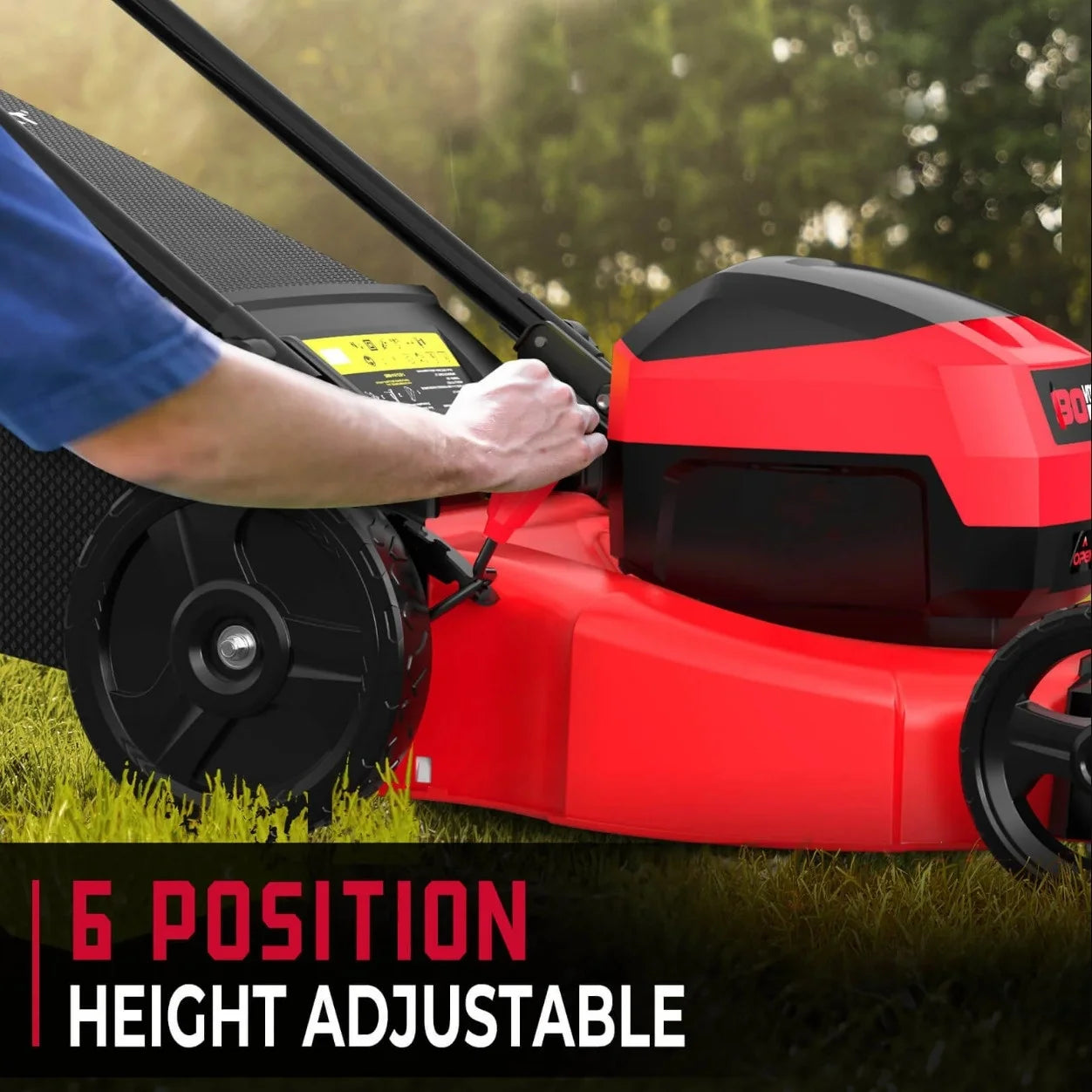 PowerSmart 80V 21in 3-in-1 Push Cordless Lawn Mower, Brushless Battery Lawn Mower with 6.0Ah Battery and Charger