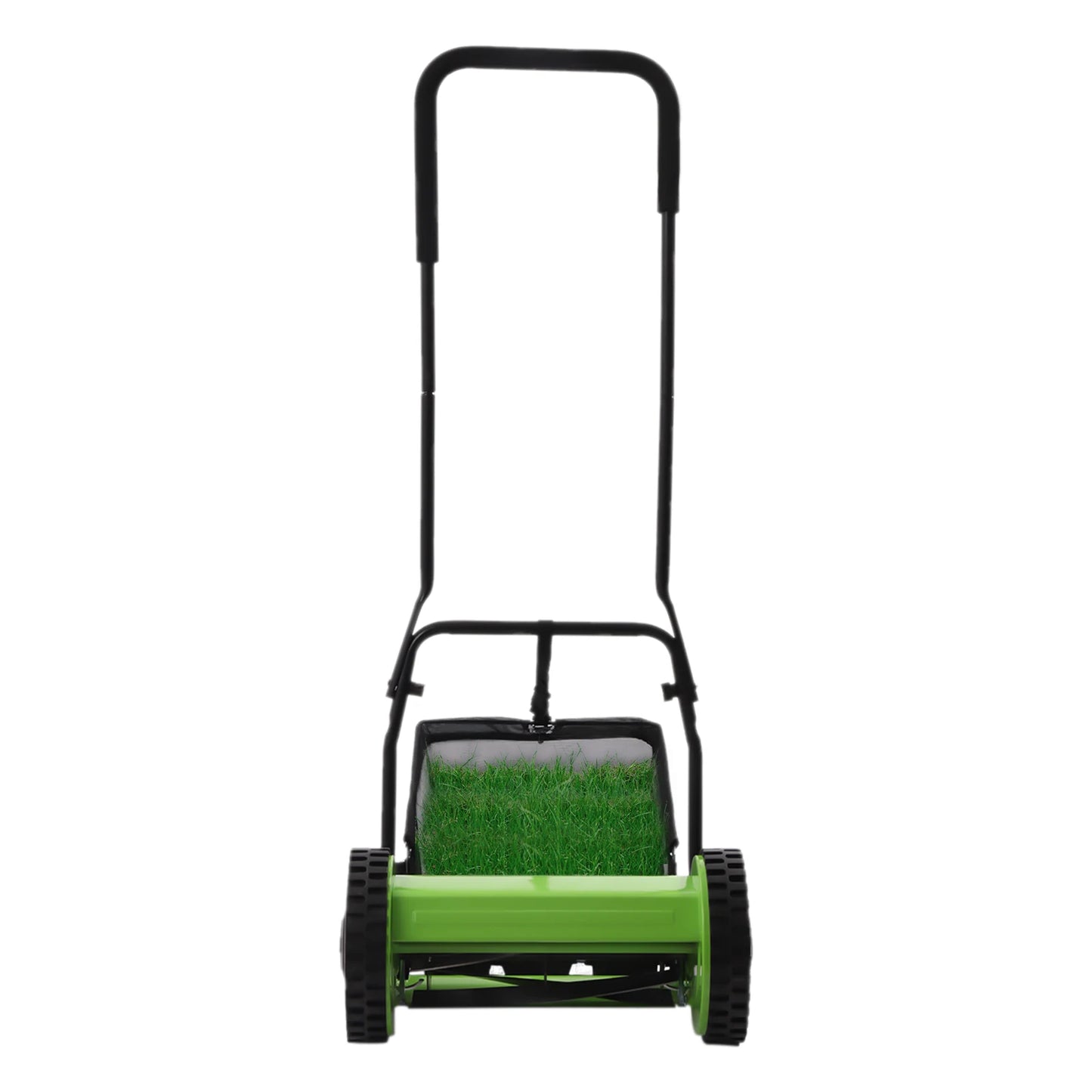 5-Blade Wheeled Lawn Mower Manual Reel Push Walk Behind Dual Adjustable Height