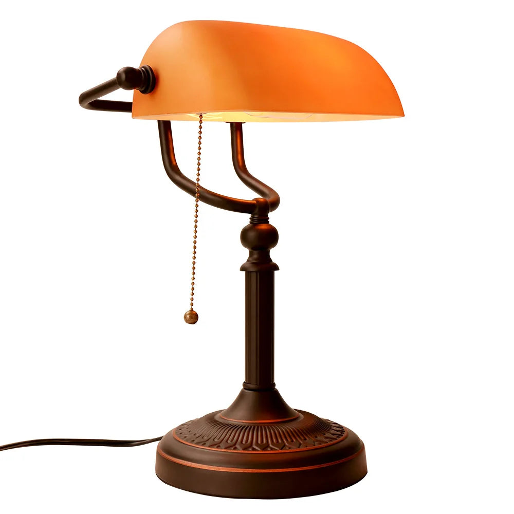 Desk lamp Table Light glass banker‘s lamp zipper switch for bedroom home stuy restaurant library office light night lamp