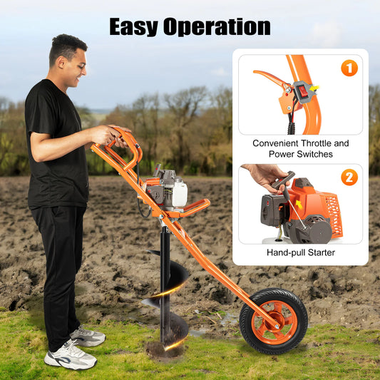 Powerful 2.2kW Digging Machine - High-Speed Engine, Sturdy Build, Efficient Drilling, Ideal for Agriculture & Forestry