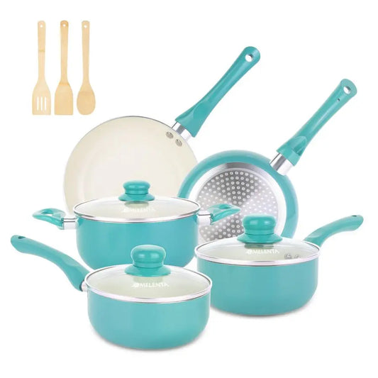 Pots and Pans Set Nonstick, 11pcs Kitchen Cookware Sets Induction Cookware, Ceramic Non Stick Cooking Set, Stay Cool Handle amp