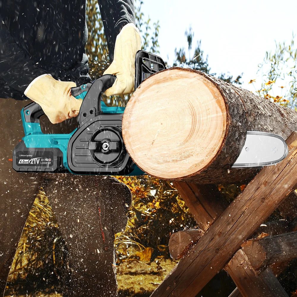 YEARTOP 12 Inch Brushless Electric Chainsaw LED Display Cordless Garden Woodworking Chain Saw Power Tool For Makita 18V Battery