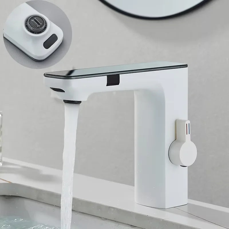Shinesia Bathroom Basin Faucets Touch Sensor Digital LED Temperature Display Hot Cold Water Intelligent Sink Faucet Water Tap