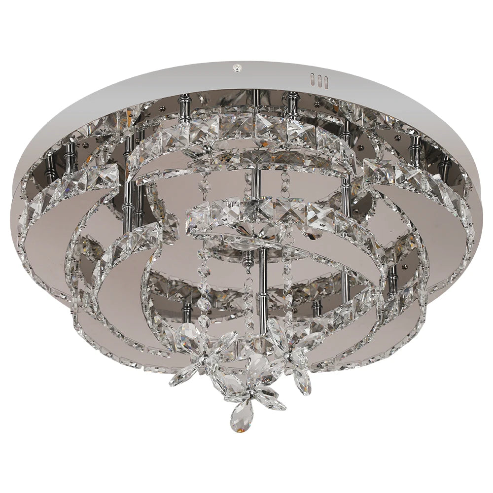 Flower Led Ceiling Lamp Modern Crystal Drop Chandelier Pendant Light Ceiling Light Home Decor Fixtures Living Room RC Dimming