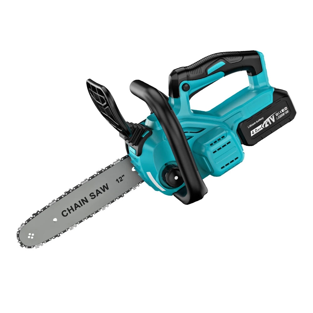 YEARTOP 12 Inch Brushless Electric Chainsaw LED Display Cordless Garden Woodworking Chain Saw Power Tool For Makita 18V Battery