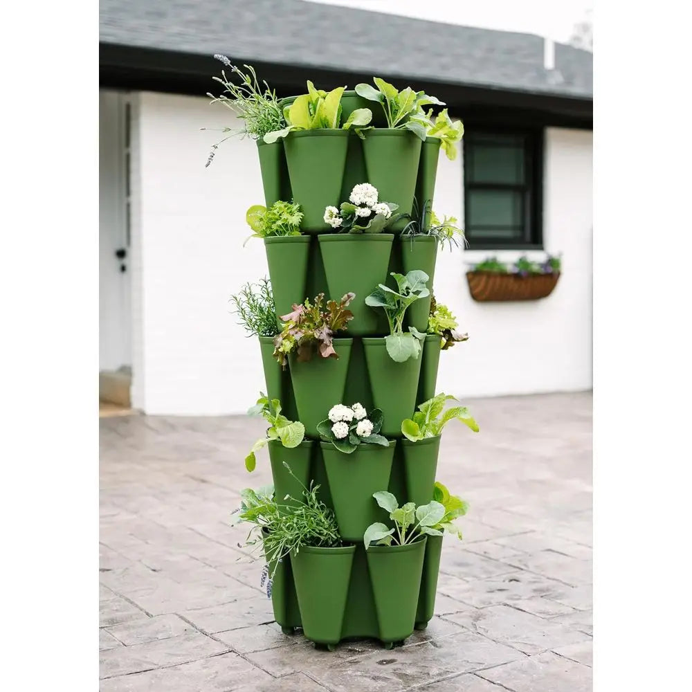 5-Tier Garden Planter with Internal Watering System for Diverse Plant Growth