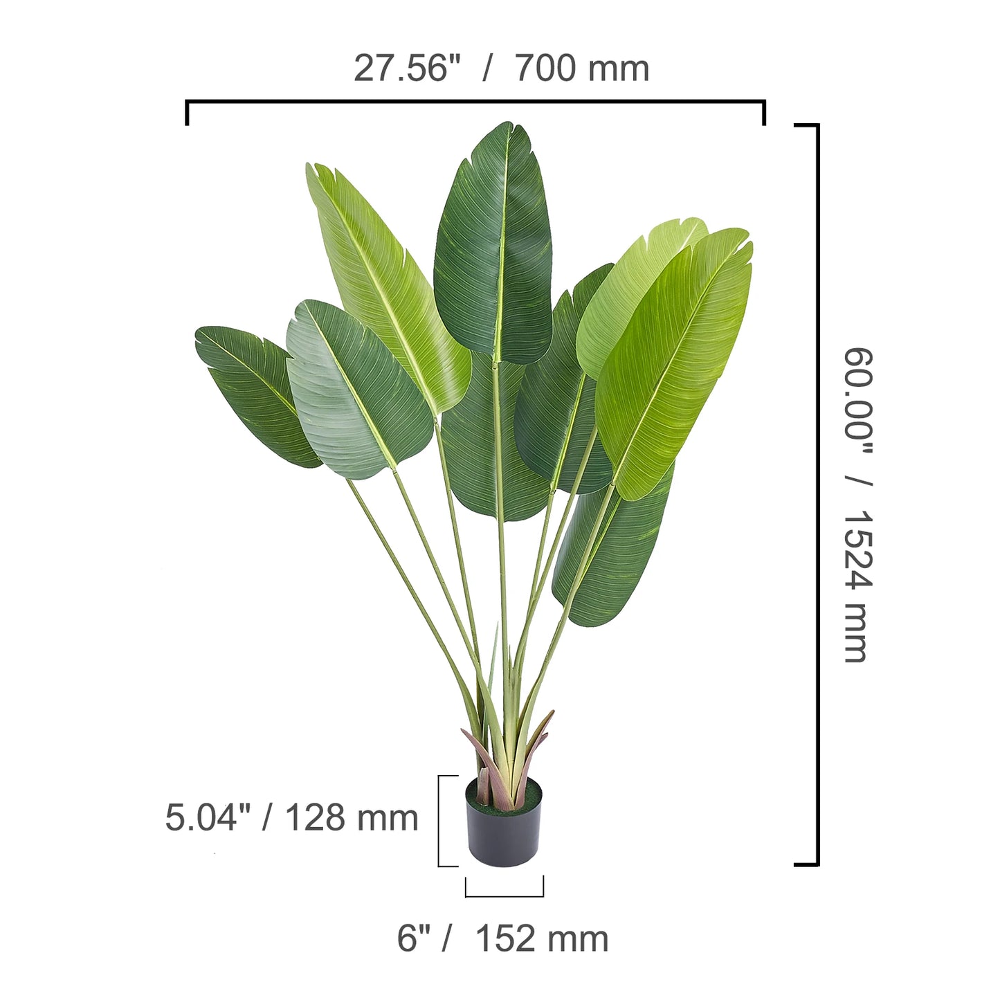 SucceBuy Artificial Palm Tree 4/5/6 FT Tall Faux Plant Secure PE Material & Anti-Tip Tilt Protection Low-Maintenance Plant