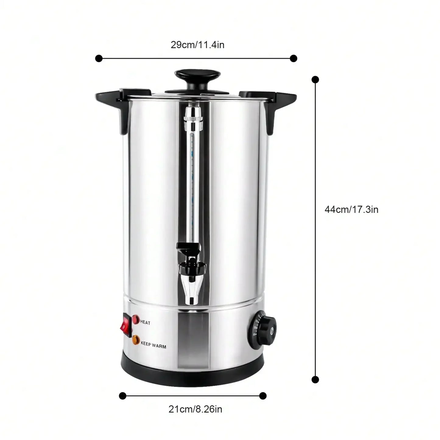 1000W Commercial Stainless Steel 10L/2.64gal Coffee Urn Coffee Maker Hot Water Urn For Home, Office 110V