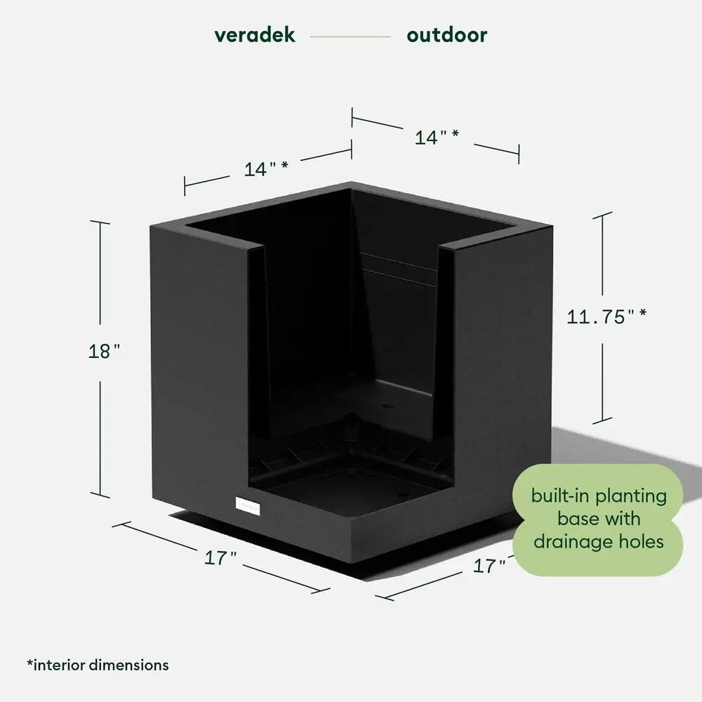 Block Series Cube Plastic Planter Large Square Planter for Indoor or Outdoor Patio Garden Durable AllWeather Use with Drain -HOT