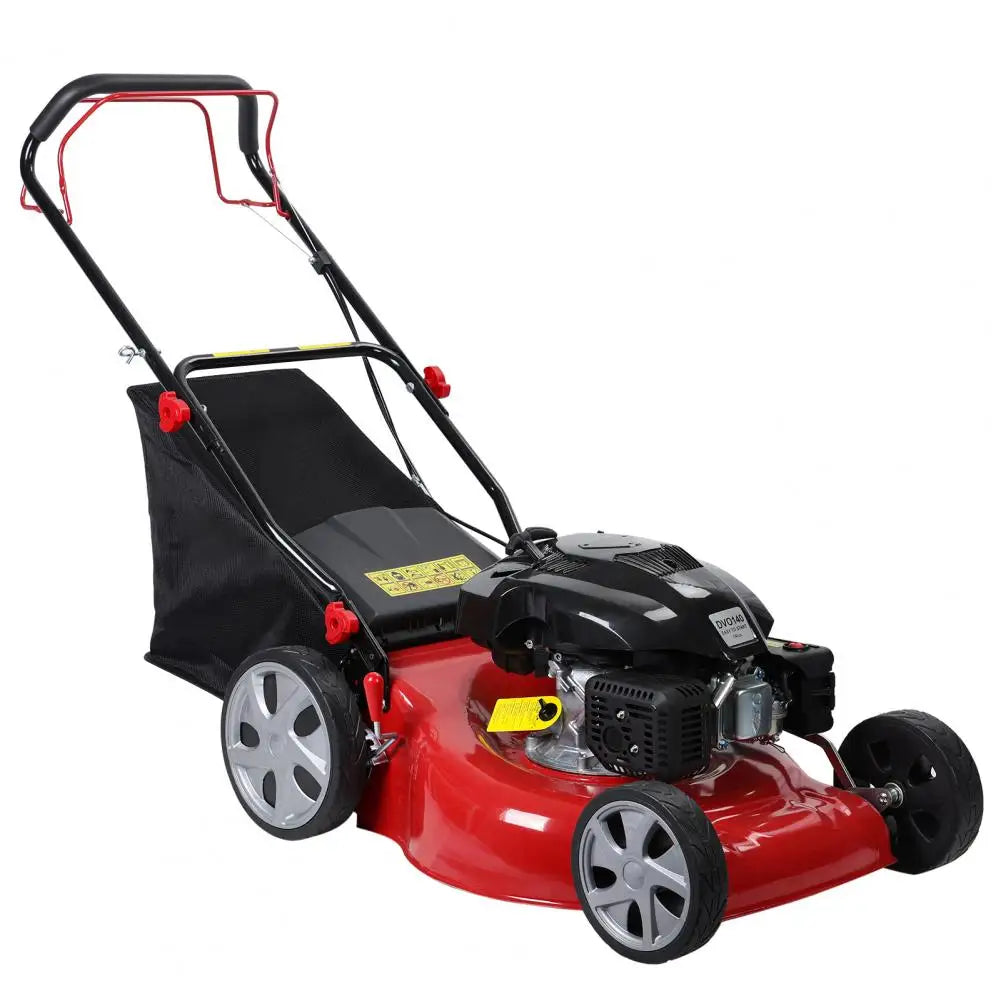 4-stroke Lawn Mower, Self Propelled Lawn Mower, 141cc Petrol Engine, Push Lawn Mower With 50L Grass Tank, Big Wheels