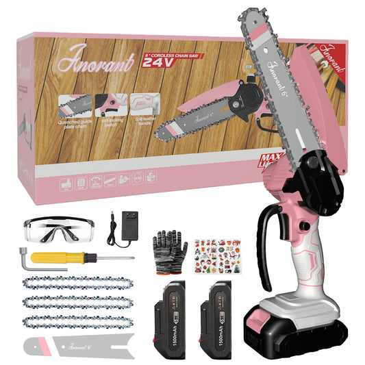 Mini Chainsaw Cordless Electric Chain Saws with 2 Batteries Powered, Super Handheld Portable Saws For Tree Cutting and Courtyard