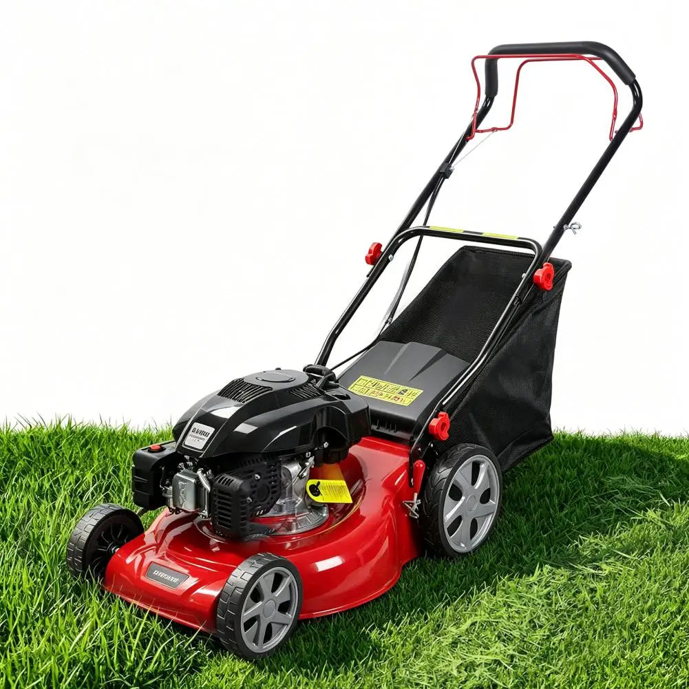 4-stroke Lawn Mower, Self Propelled Lawn Mower, 141cc Petrol Engine, Push Lawn Mower With 50L Grass Tank, Big Wheels
