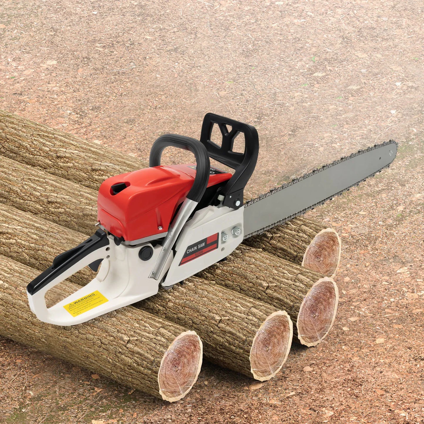 22 Inch 52CC Gasoline Chainsaw 2000W 2-Stroke Engine Gas Powered Chain Saw Handheld Tree Pruning Wood Cutting Tool Set 7500Rpm