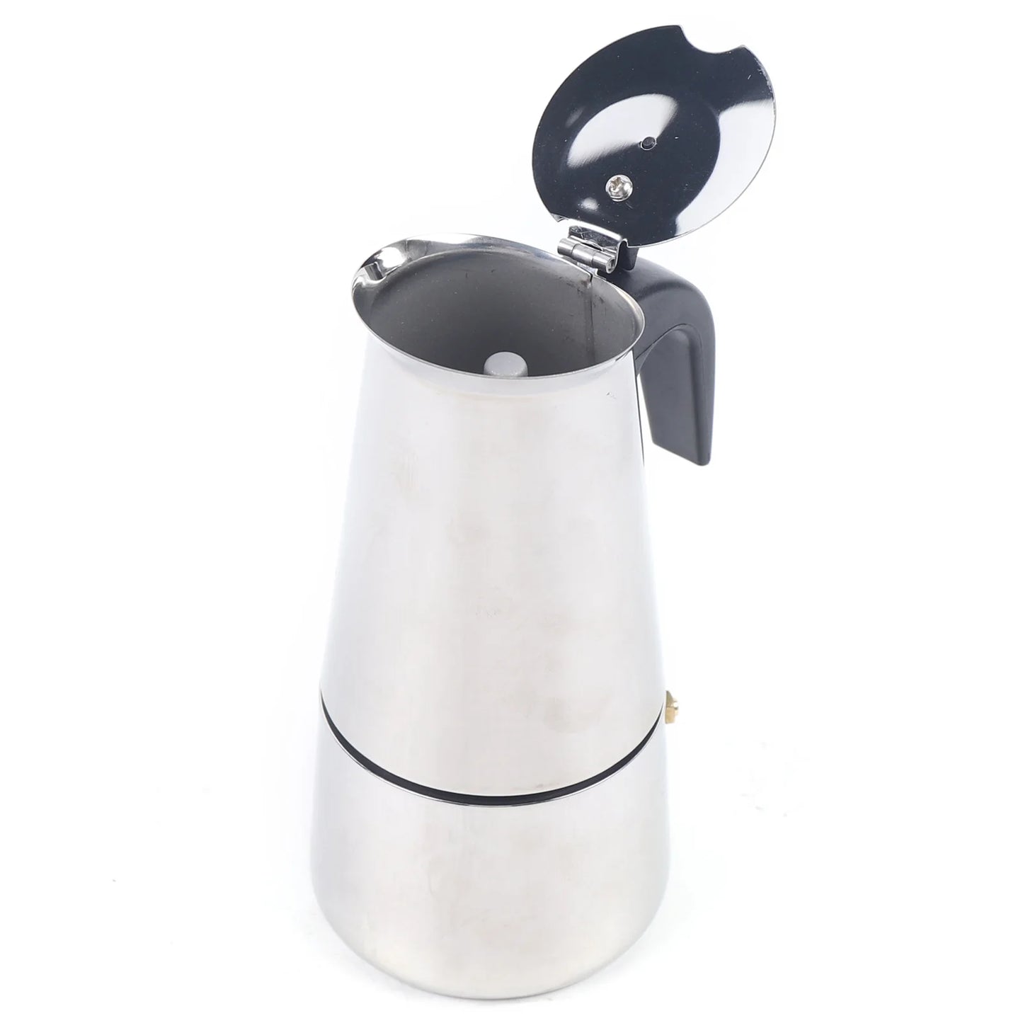 6 Cup (300ml) Stainless Steel Moka Pot, 500W 110V Espresso Maker Coffee Pot with Electric Stove, for Home, Office, Cafe, Silver
