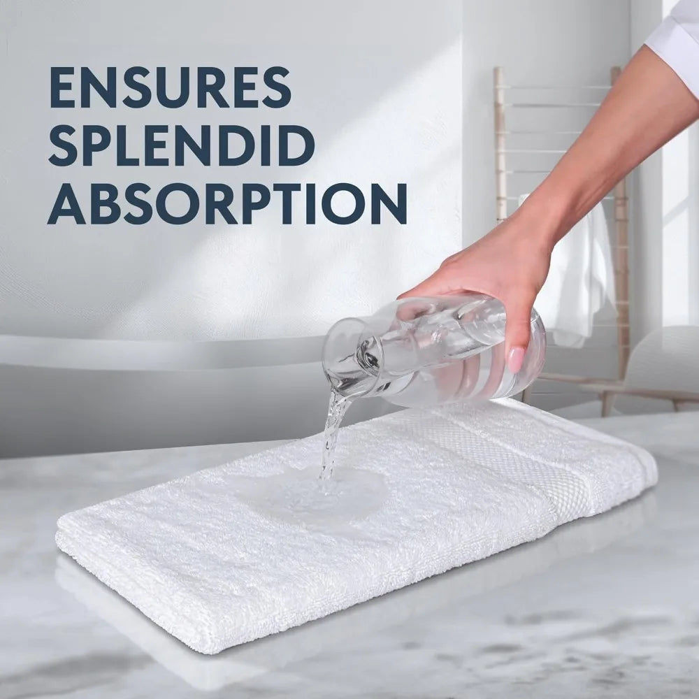 Luxury White Hand Towels - Soft 100% Turkish Cotton | Highly Absorbent Hotel spa Bathroom Towel Collection | 16x30 Inch | Set of