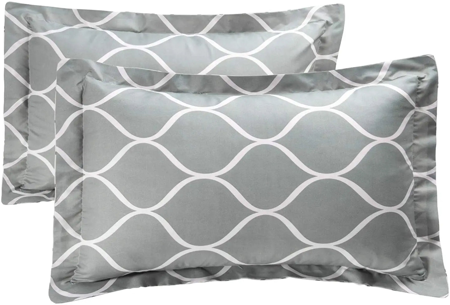 2-Pieces Gray Geometric Polyester Twin Bedding Comforter Set