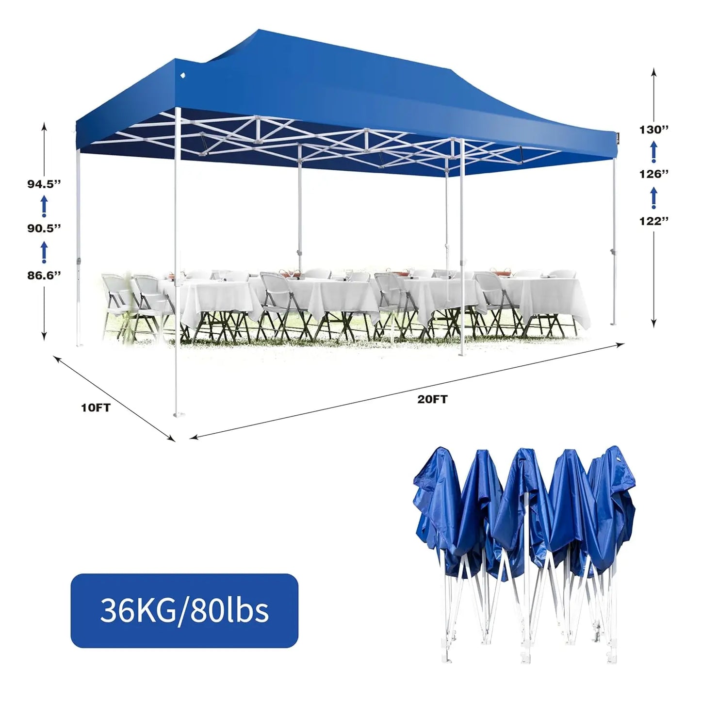 10x20 Canopy Tent Pop Up Tent Canopies Portable Instant Commercial Heavy Duty Outdoor Market Shelter, Custom