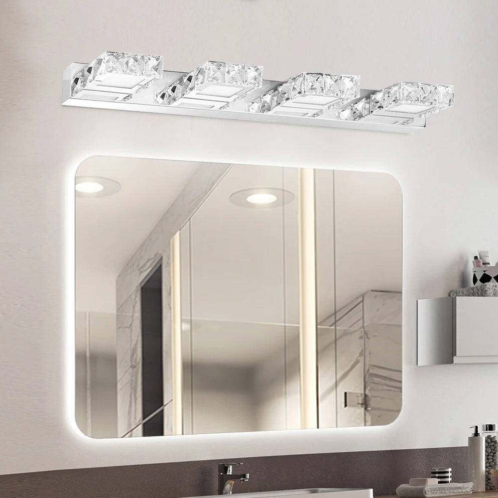 LOYALHEARTD Crystal Vanity Light LED Modern Toilet Wall Lamp Bathroom Front Mirror Make-up Light for Indoor Washroom