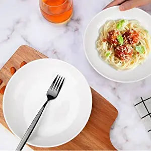 22 Ounce Porcelain Pasta Bowls Set 6 Pack Premium Ceramic Large Capacity Plates for Salad and Soup, Serving Bowl,Dishwasher Safe