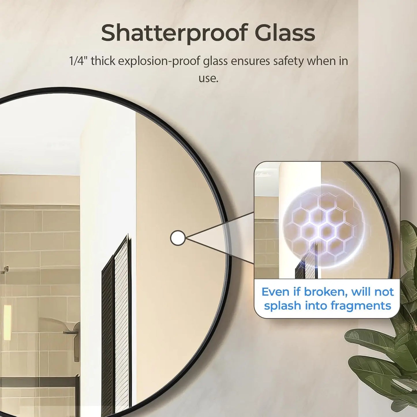 30 Inch Black Circle Mirror with Metal Frame for Bathroom, Vanity, Entryway, Living Room, Hallway and Bedroom Decor