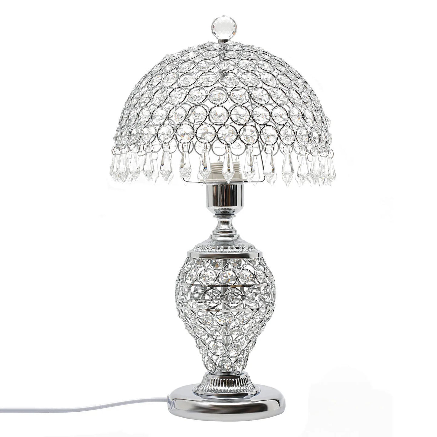 Luxury Crystal Table Light for Home Decor Living Room Bedroom Modern E27 Lamp with Hanging Crystal Drops Sparkle