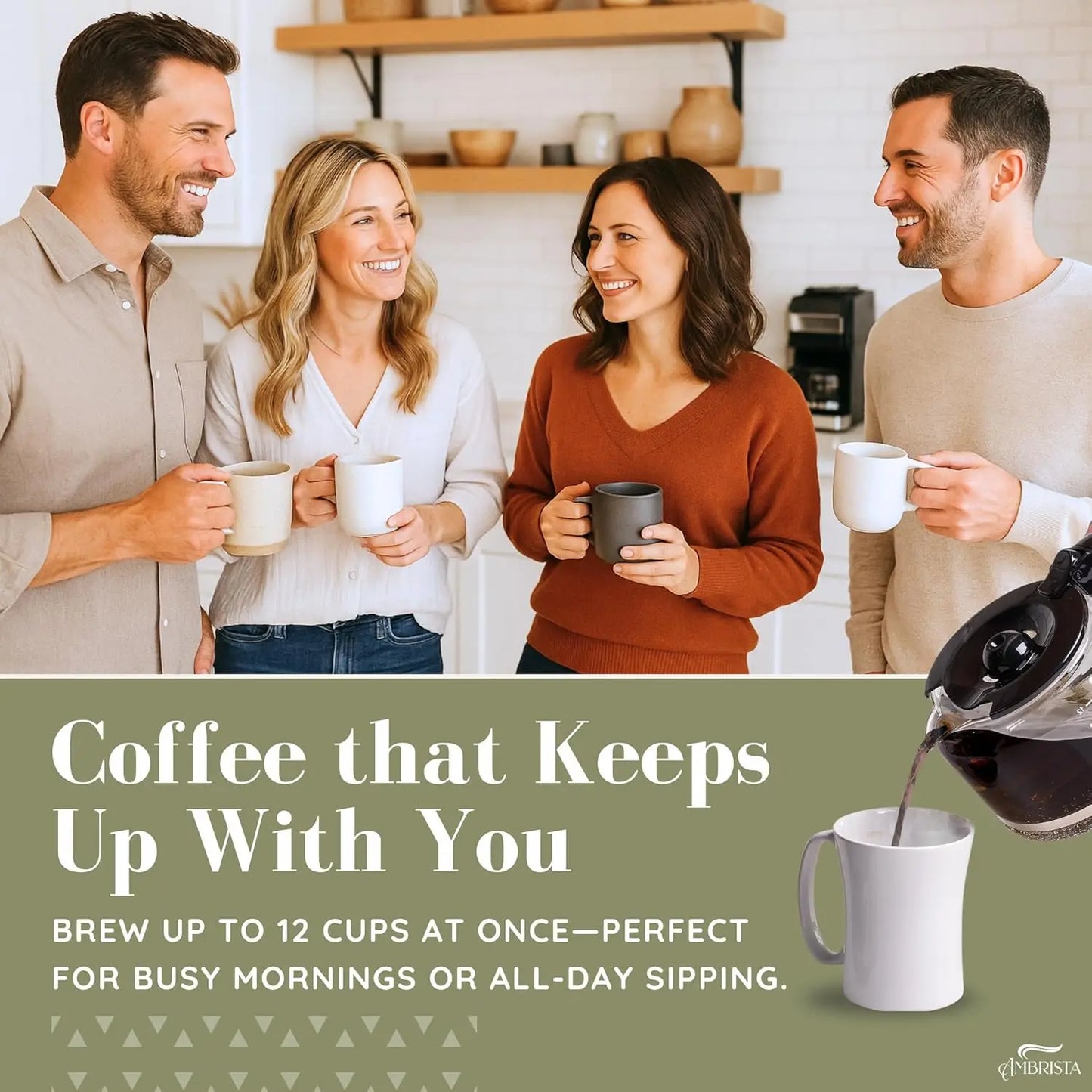 12-Cup Digital Drip Coffee Maker with Built-In Burr Grinder | Programmable Coffee Machine | Reusable Filter and, Customized