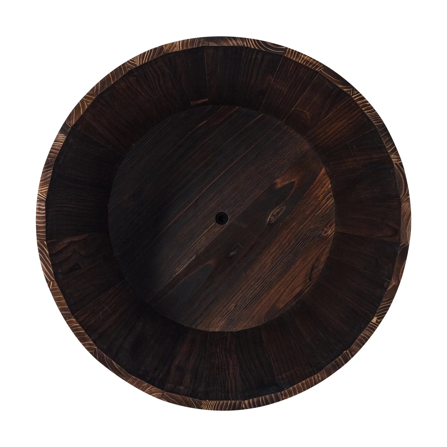 26 in Wood Whiskey Barrel Planter, 26" Dia x 15.8" H.