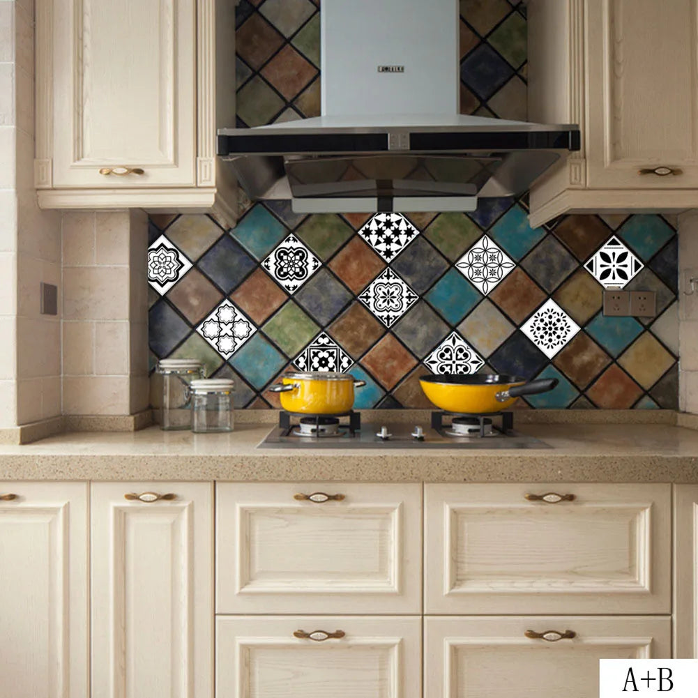 Nordic Waterproof PVC Self-adhesive Tiles Stickers Wall Decal Kitchen Decor