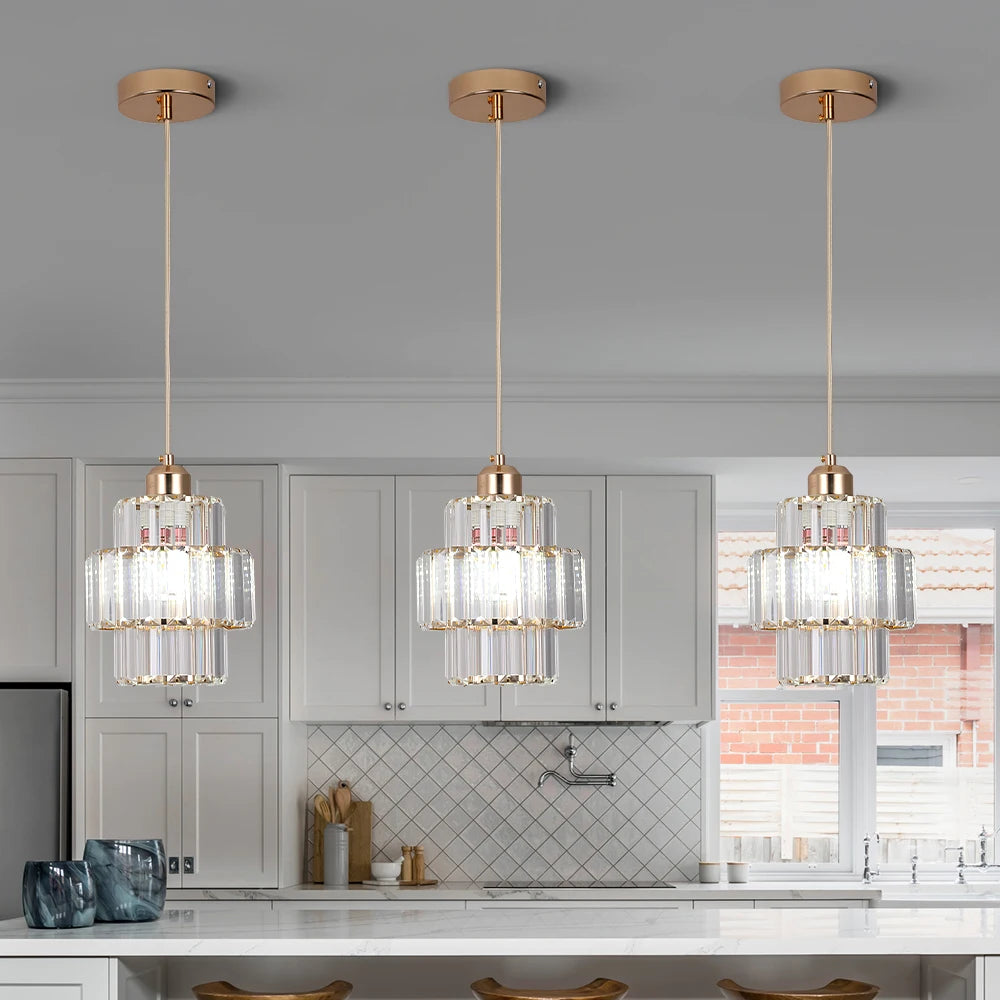 Modern Crystal Ceiling Lamp Glass Pendant Light Living Dining Room Nordic Chandelier Home Hotel Decor Luminaire Bright Fixture