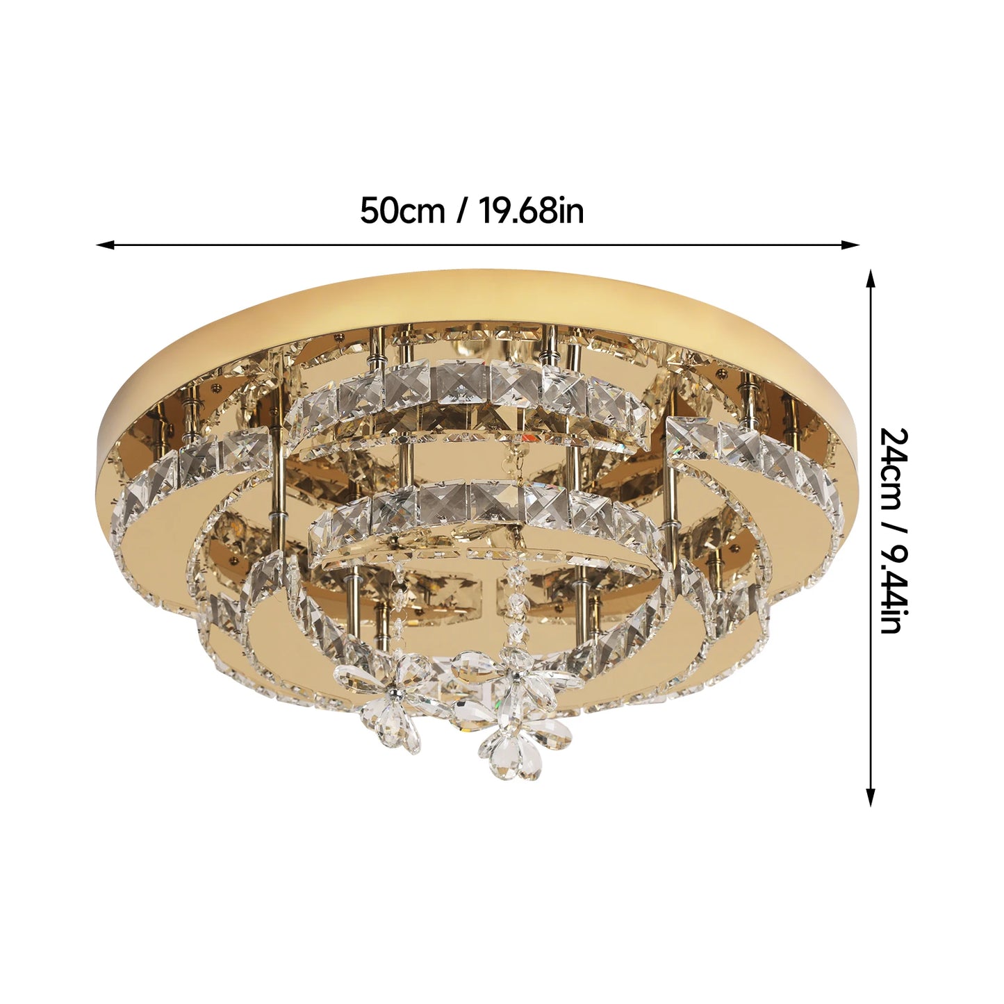 Flower Led Ceiling Lamp Modern Crystal Drop Chandelier Pendant Light Ceiling Light Home Decor Fixtures Living Room RC Dimming