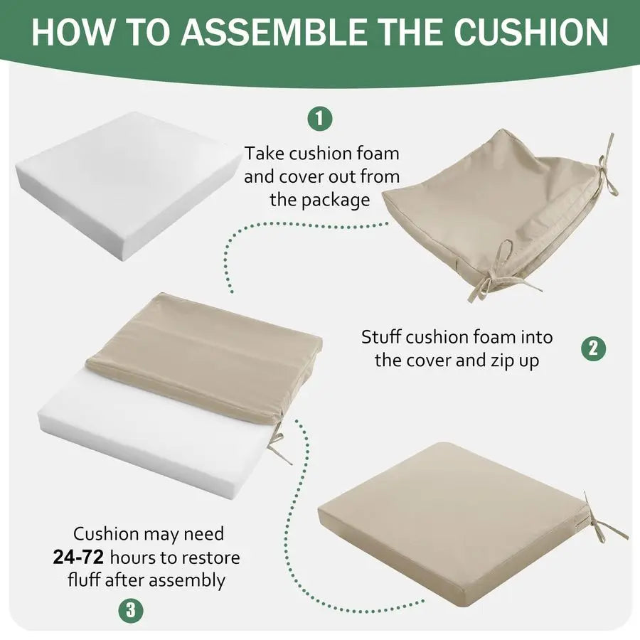 Chair Cushions Set of 4 Waterproof amp Fade Resistant Seat Cushion for Patio Furniture 18.5 x 16 x 2 Inch Chair Pads with Ties a