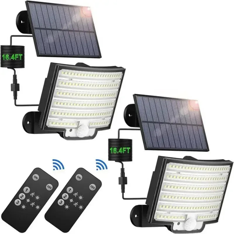 IP65 Waterproof Solar Outdoor Light - LED Motion Sensor Light - Security Floodlight with Remote Control for Patio, Garage, Yard
