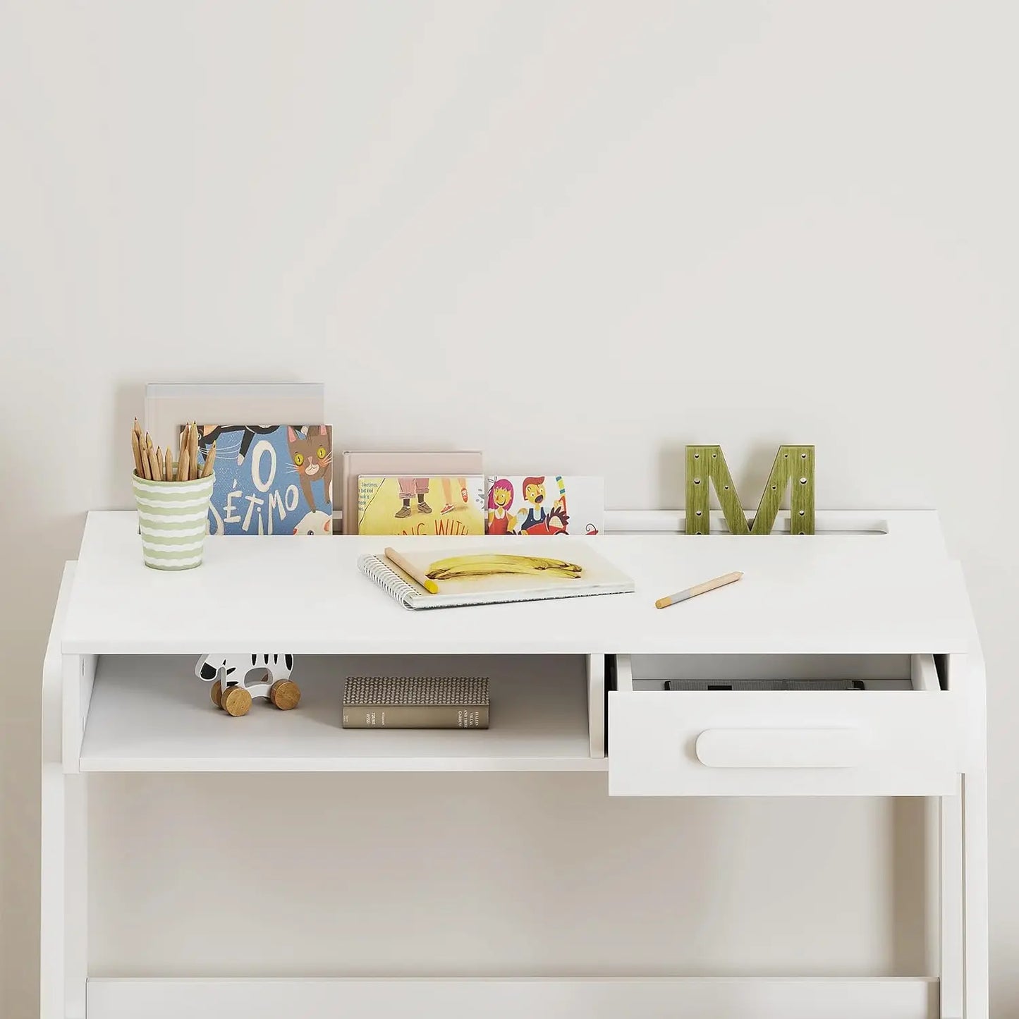 Kids Wooden Desk and Chair Set with Drawers, Study Table for Children's Bedroom & Study Room