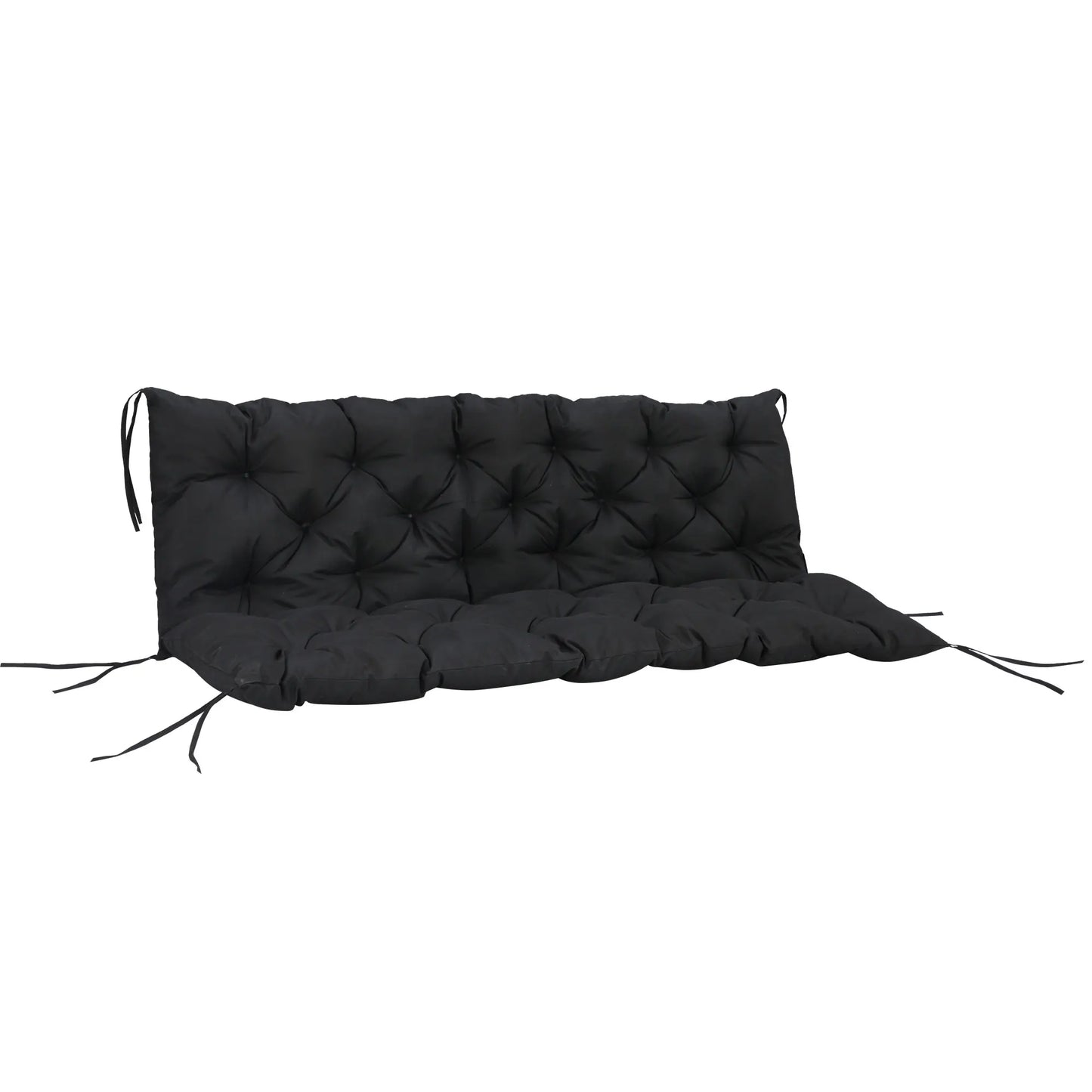 3 Seater Outdoor Seat Pads Bench Swing Chair Cushions for Patio Garden Black