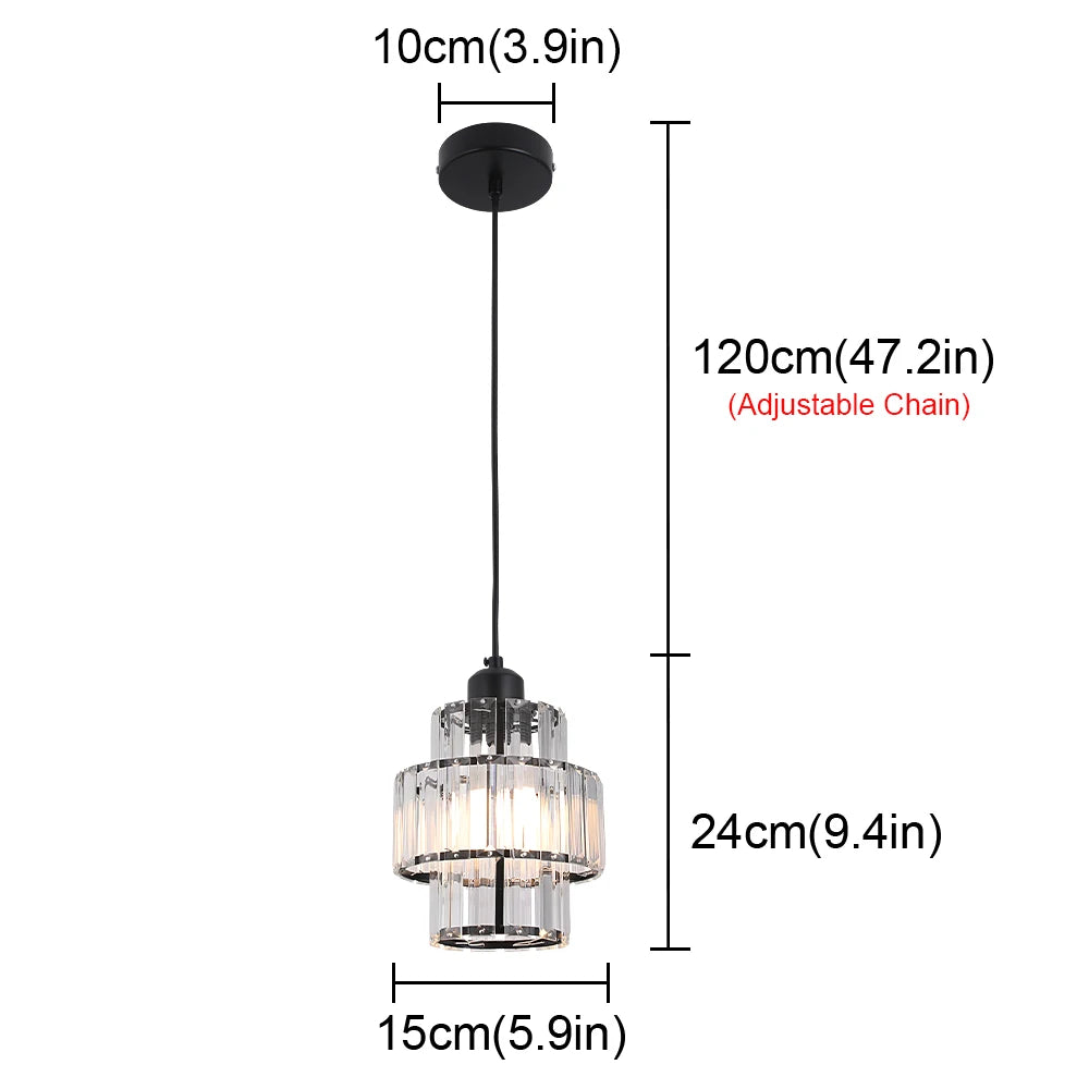 Modern Crystal Ceiling Lamp Glass Pendant Light Living Dining Room Nordic Chandelier Home Hotel Decor Luminaire Bright Fixture