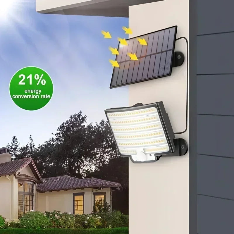 IP65 Waterproof Solar Outdoor Light - LED Motion Sensor Light - Security Floodlight with Remote Control for Patio, Garage, Yard