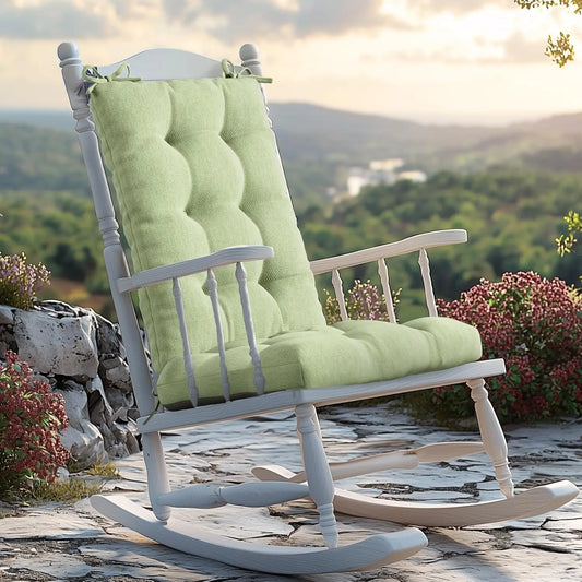 Waterproof Rocking Chair Cushion Set for Outdoor Patio, Fits Most Standard Rockers in Sage Green
