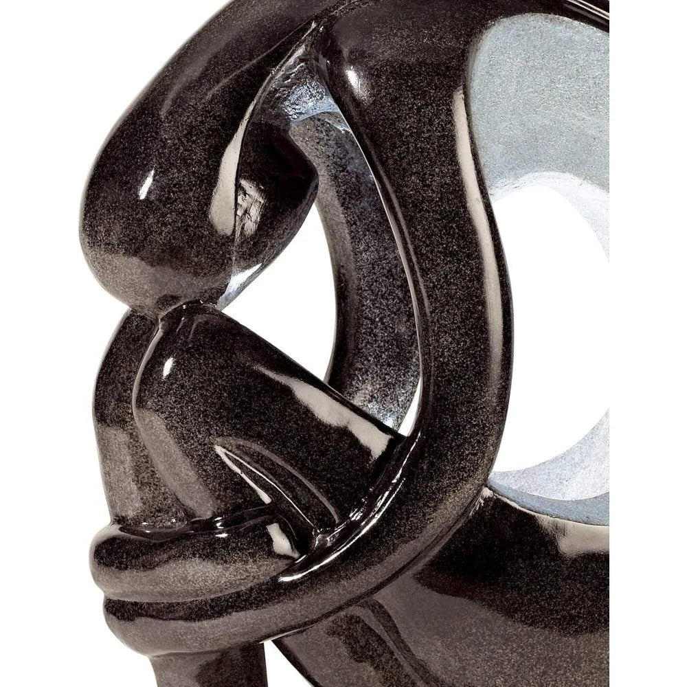 Graceful Form 43" High Large Modern Zen Indoor Outdoor Decor Resin Floor Fountain with Light LED Tall Standing Water Feature for