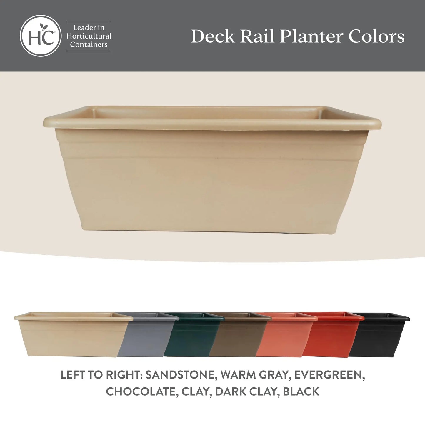24 Inch Deck Rail Planter Box with Drainage Plug Lightweight UV Resistant for Garden Patio Balcony Fence Black