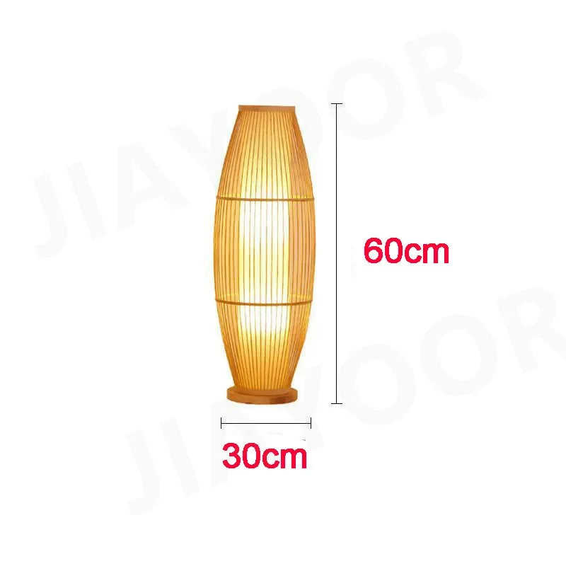 Art Chinese Floor Lamp Retro Bamboo Weaving Living Room Tea Room Japanese Bedroom Classic Creative Ornament Lighting Fixtures