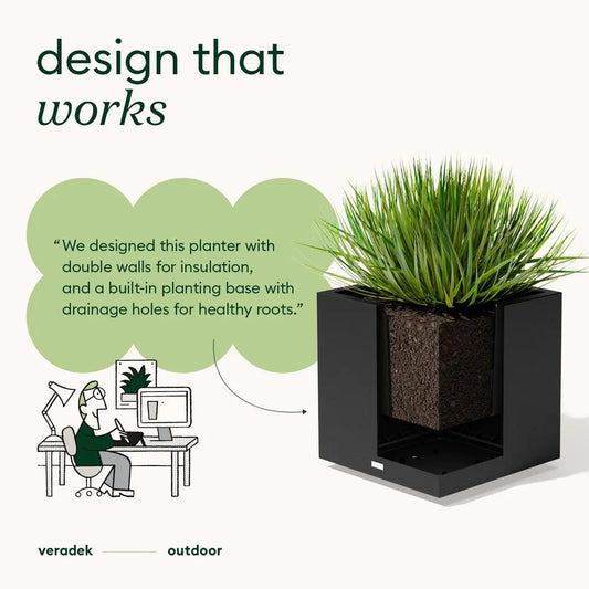 Block Series Cube Plastic Planter Large Square Planter for Indoor or Outdoor Patio Garden Durable AllWeather Use with Drain -HOT