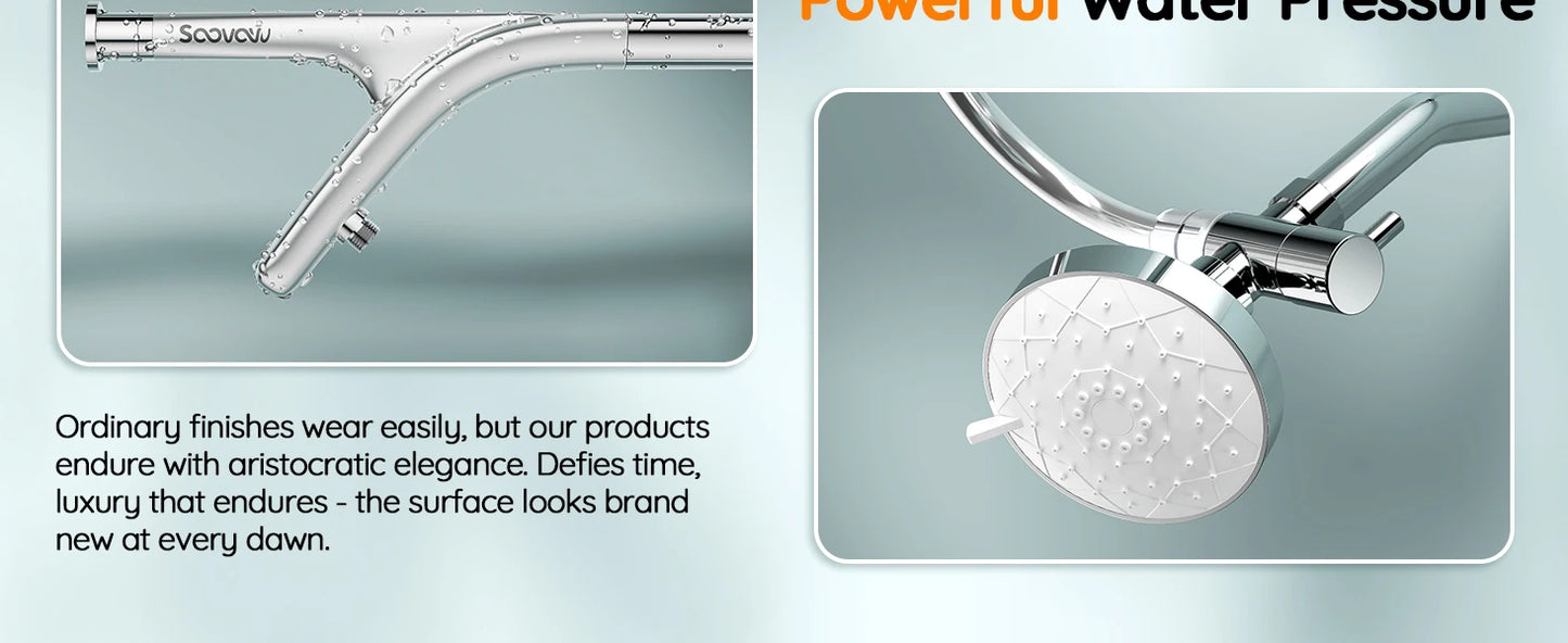 Tandem Shower Head For Couples, Dual Shower Head System - Double Shower Heads for Two People Rod - 2 Person Showerhead