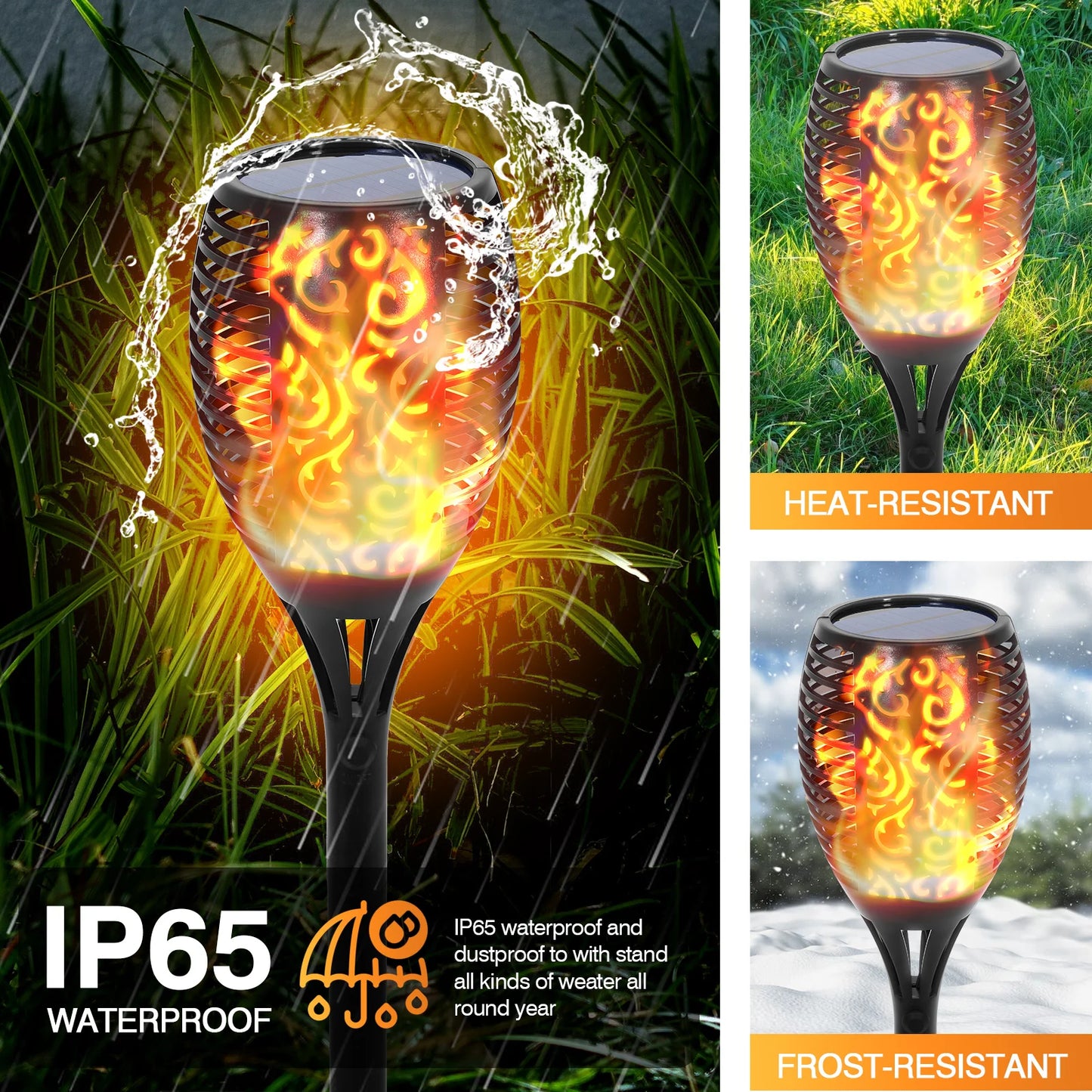 4//8/12/16PCS Solar Flame Torch Lights Outdoor 43 inch 96 LED Waterproof Landscape Garden Pathway Light Vivid Dancing Flickering